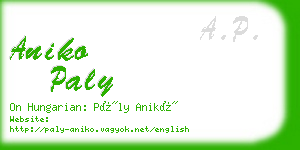 aniko paly business card